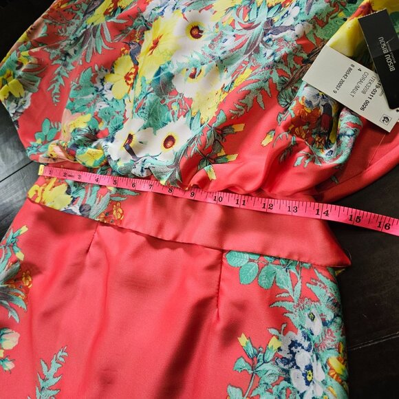 NWT Bisou Bisou Satin Mini Dress Cape Sleeves & Waist Tie Open shoulders sz 4 - Picture 11 of 13